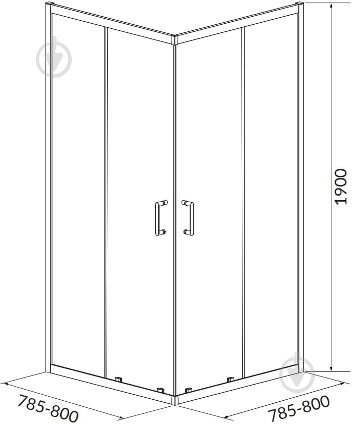 Душове огородження Cersanit Brasco 80X80X190 см S168-005 - фото 2
