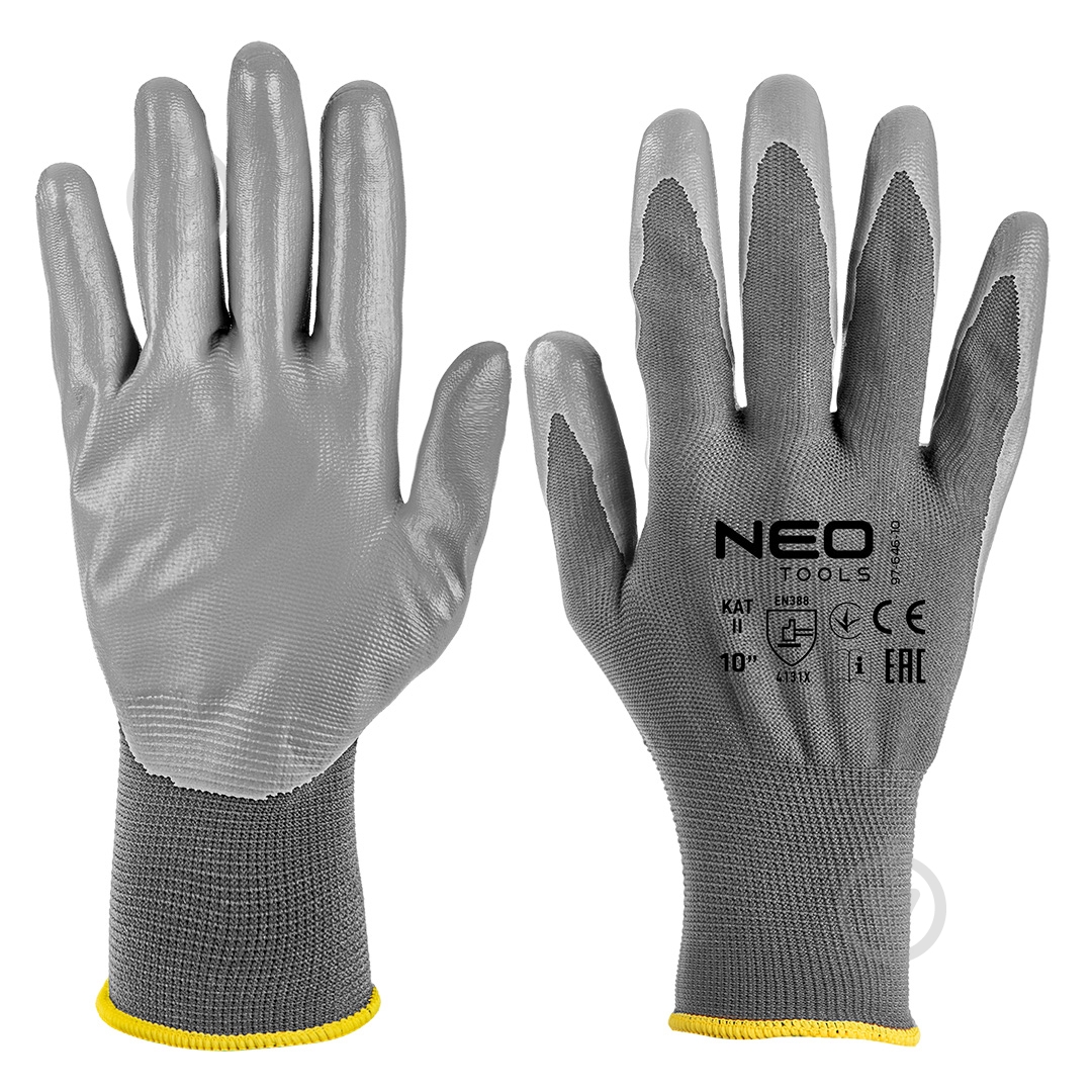 Рукавички NEO tools з покриттям поліуретан XL (10) 97-646K - фото 1