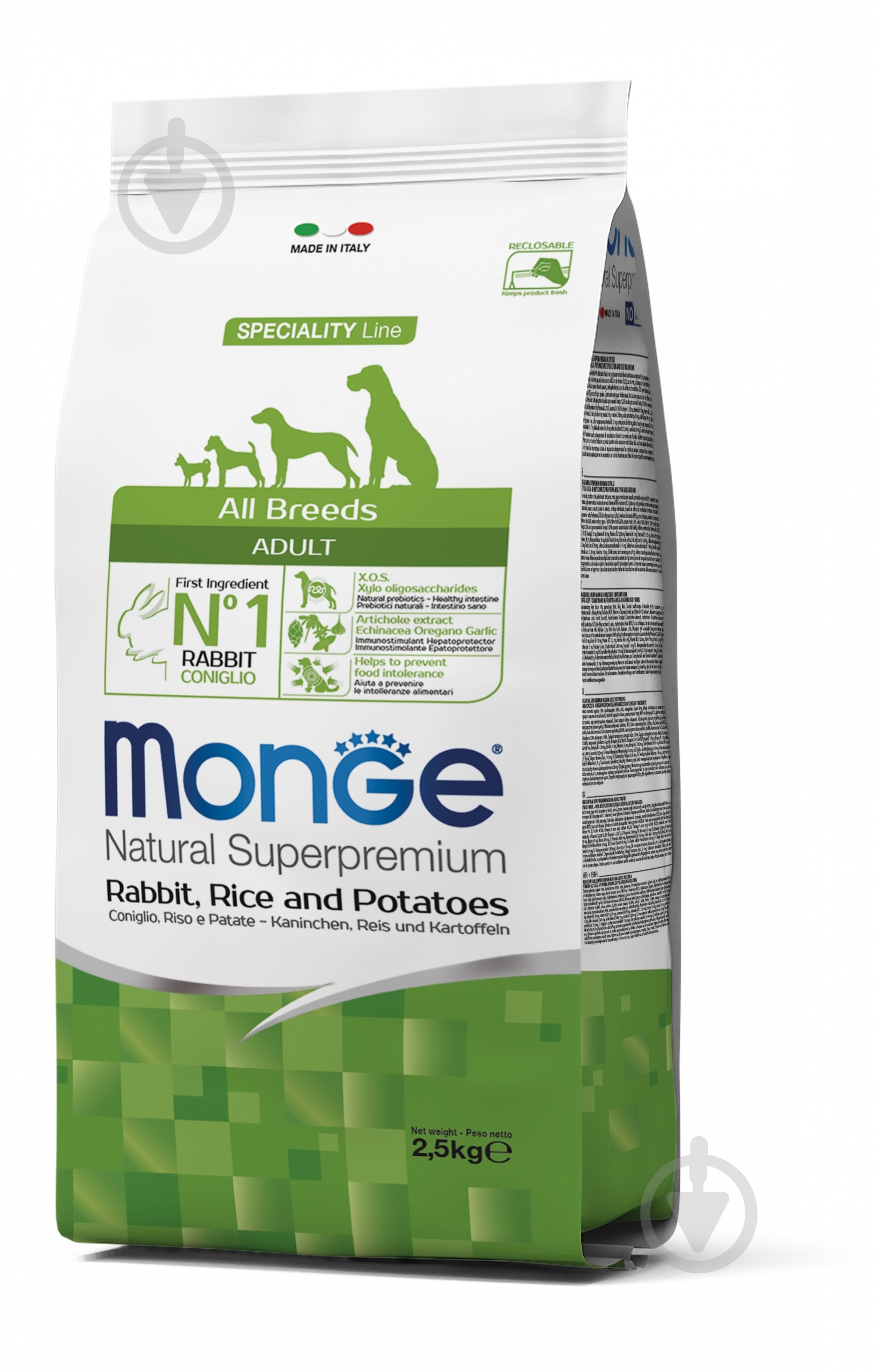 Корм для усіх порід Monge Dog All breeds Adult Rabbit & Rice 2.5 кг 2,5 кг - фото 1