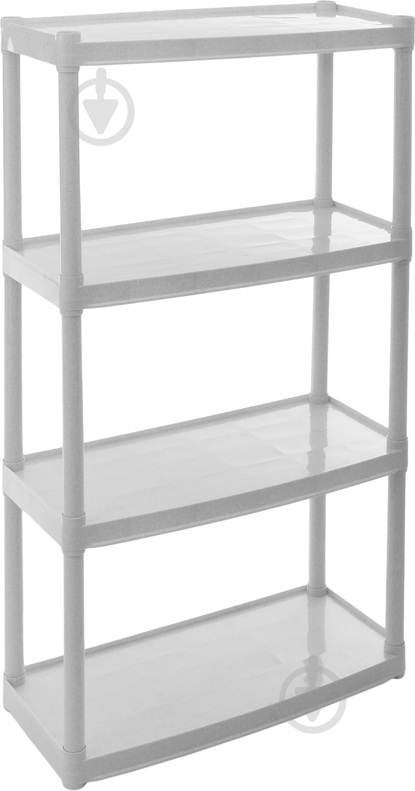Стелаж 1370x370x820 мм Алеана білий пластик полиці 4 шт. без покриття - фото 1