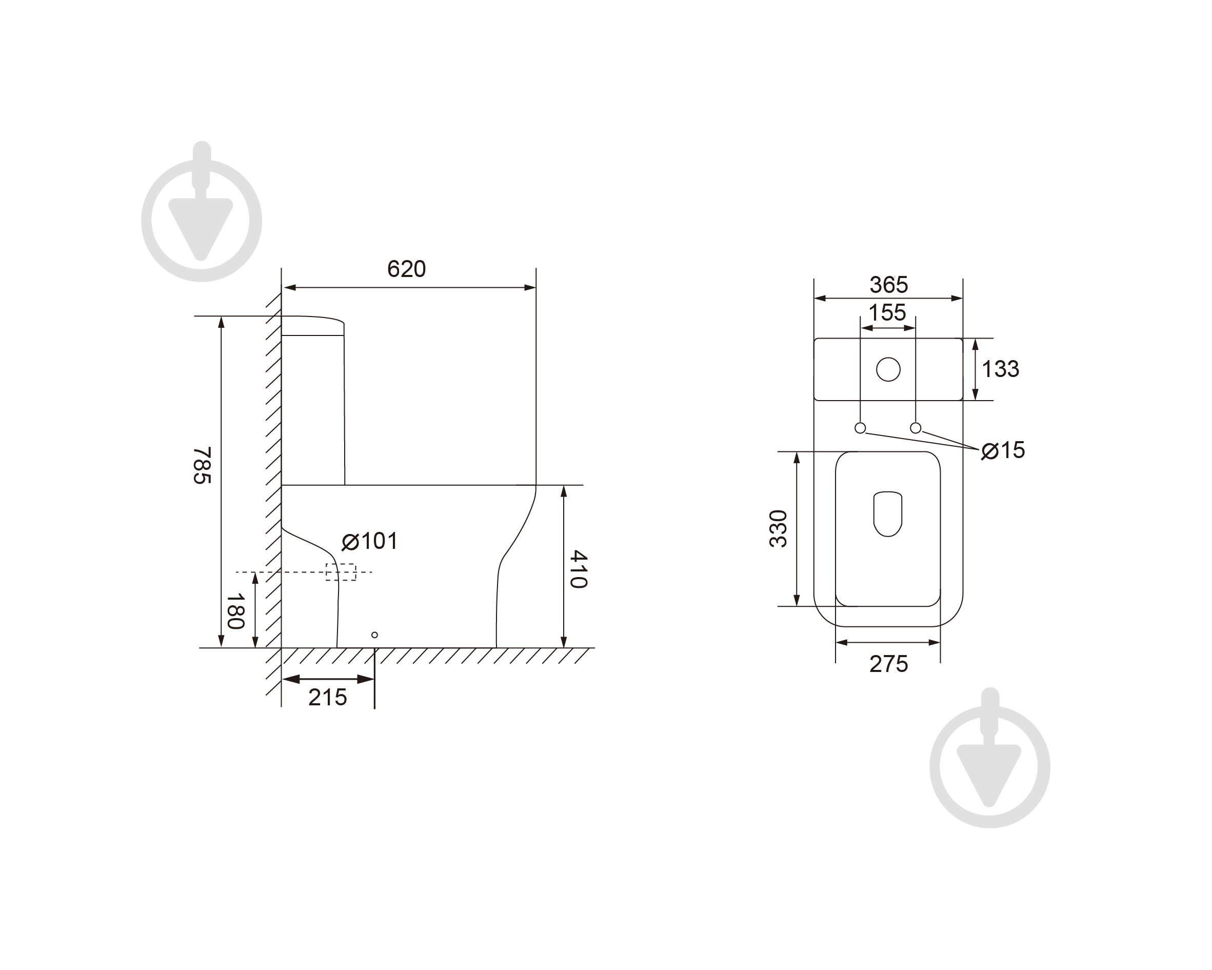 Унітаз-компакт Imprese RUBIN c06209903 - фото 2