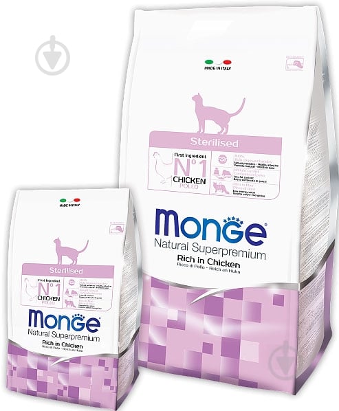 Корм Monge Cat Breeder Sterilised курица 10 кг - фото 1