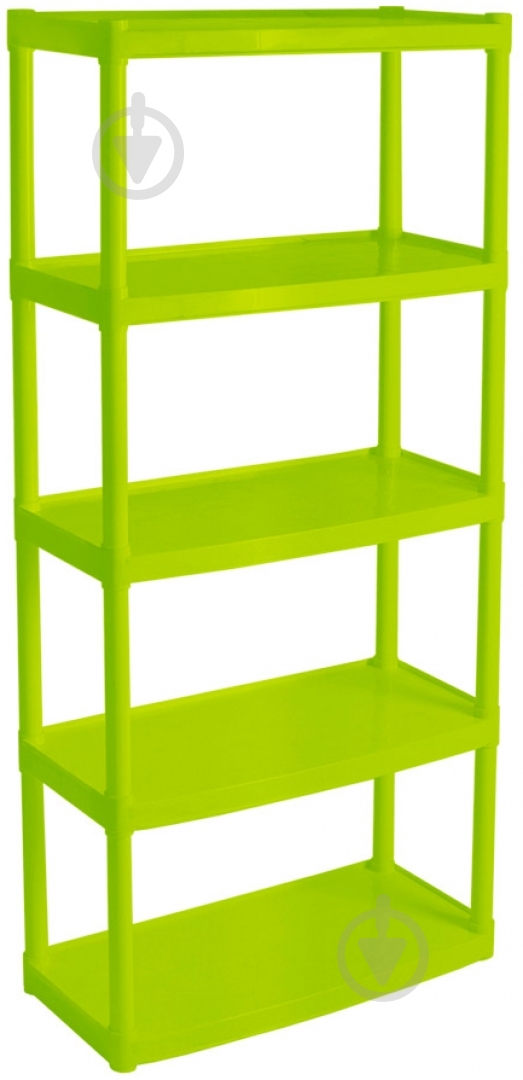 Стелаж 1800x820x370 мм Алеана зелений пластик полиці 5 шт. без покриття - фото 1