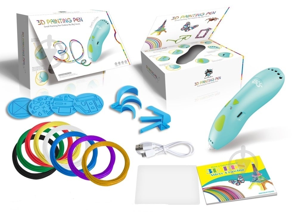 3D-ручка SHANTOU YISHENG з аксесуарами 9901 - фото 1 3D-ручка SHANTOU YISHENG з аксесуарами 9901 - фото 1