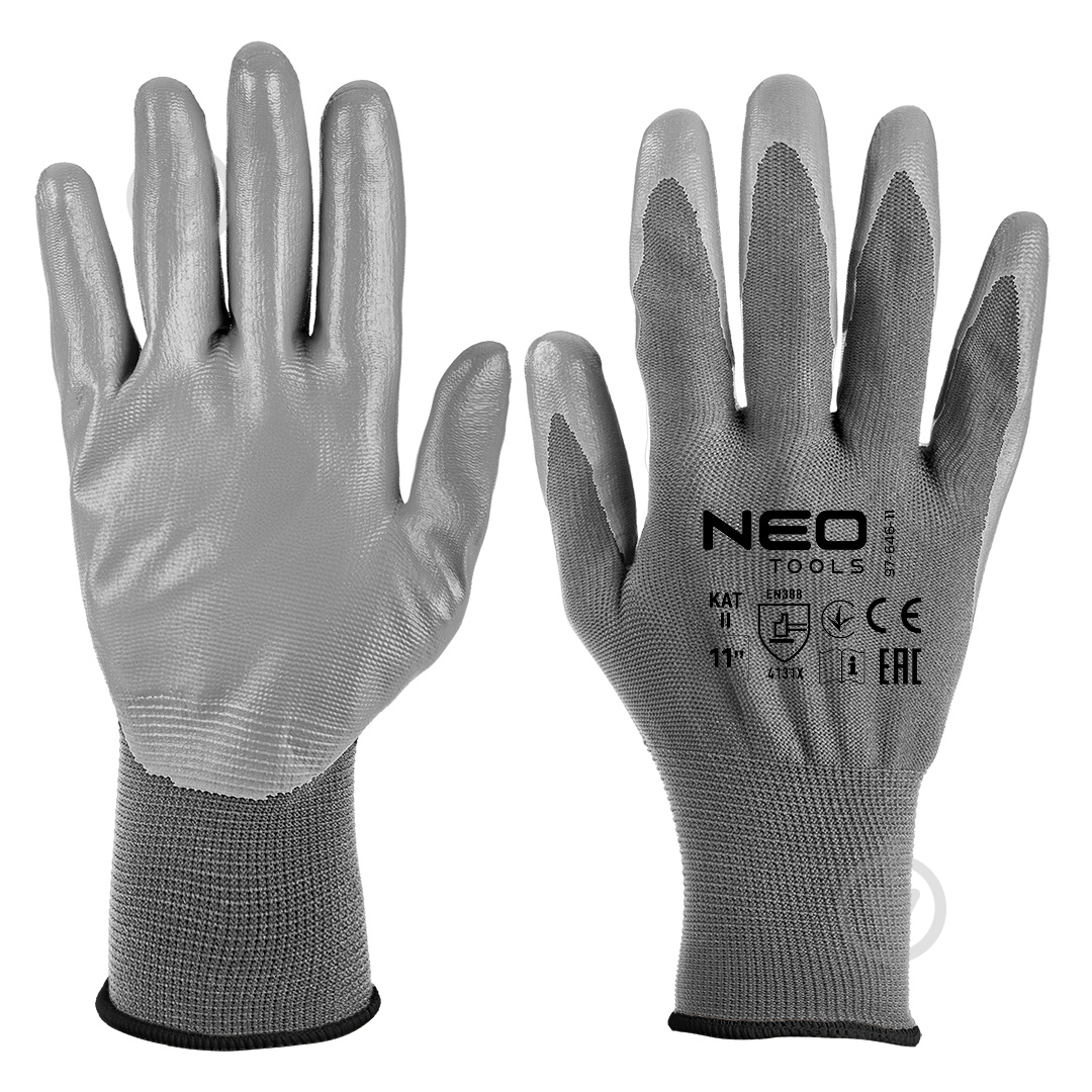 Рукавички NEO tools з покриттям поліуретан 2XL (11) 97-646K - фото 1