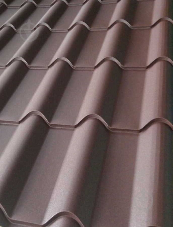Металлочерепица матовая Strimex Фора 1,17x1,51 м RAL 8017 шоколад - фото 3