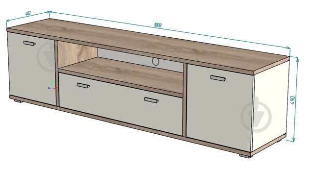 Тумба под ТВ SOKME Космо черный серый - фото 5