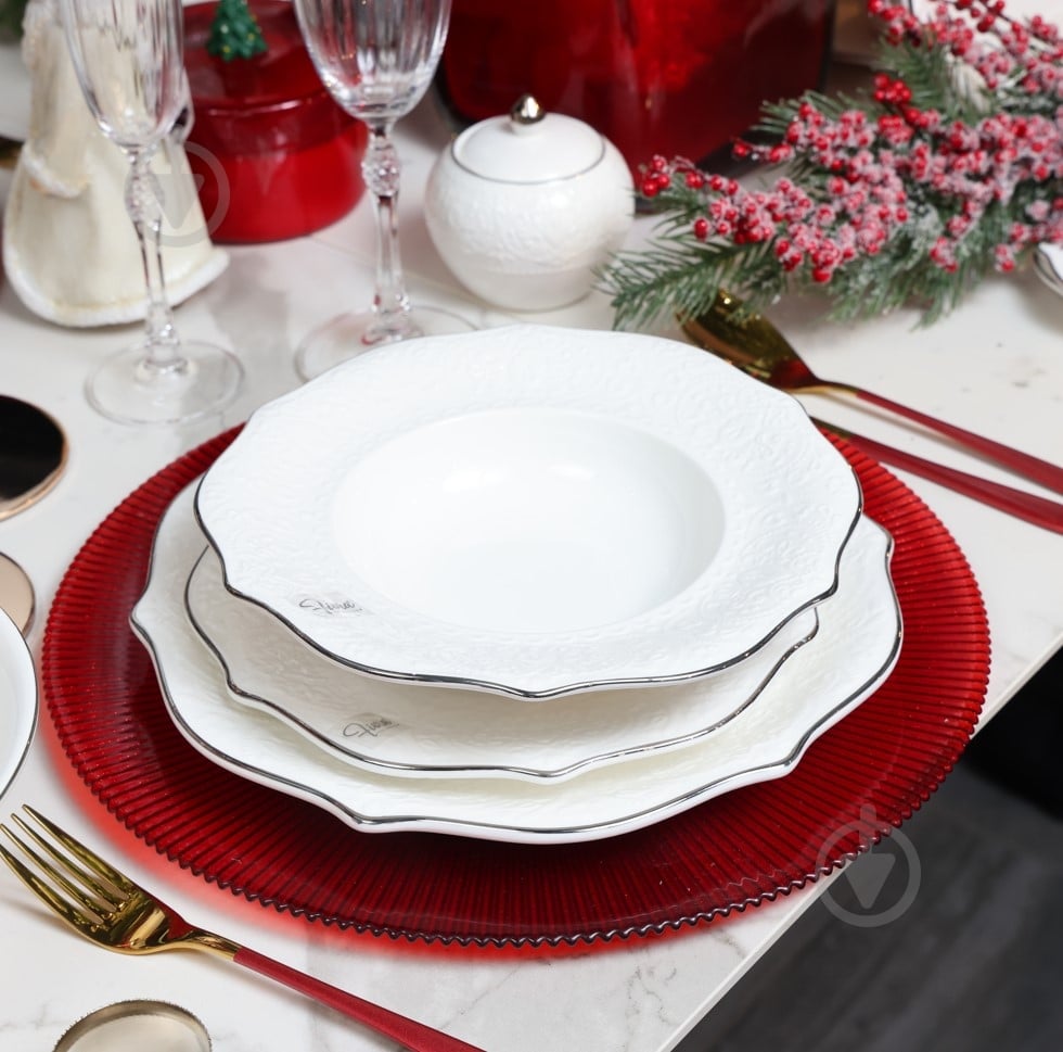 Сервіз столовий Fiora Jardin Platine на 6 персон 25 предметів - фото 7 Сервіз столовий Fiora Jardin Platine на 6 персон 25 предметів - фото 7