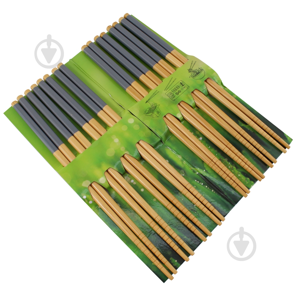 Набор палочек для суши Arino темно-серый бамбук 8 пар - фото 2