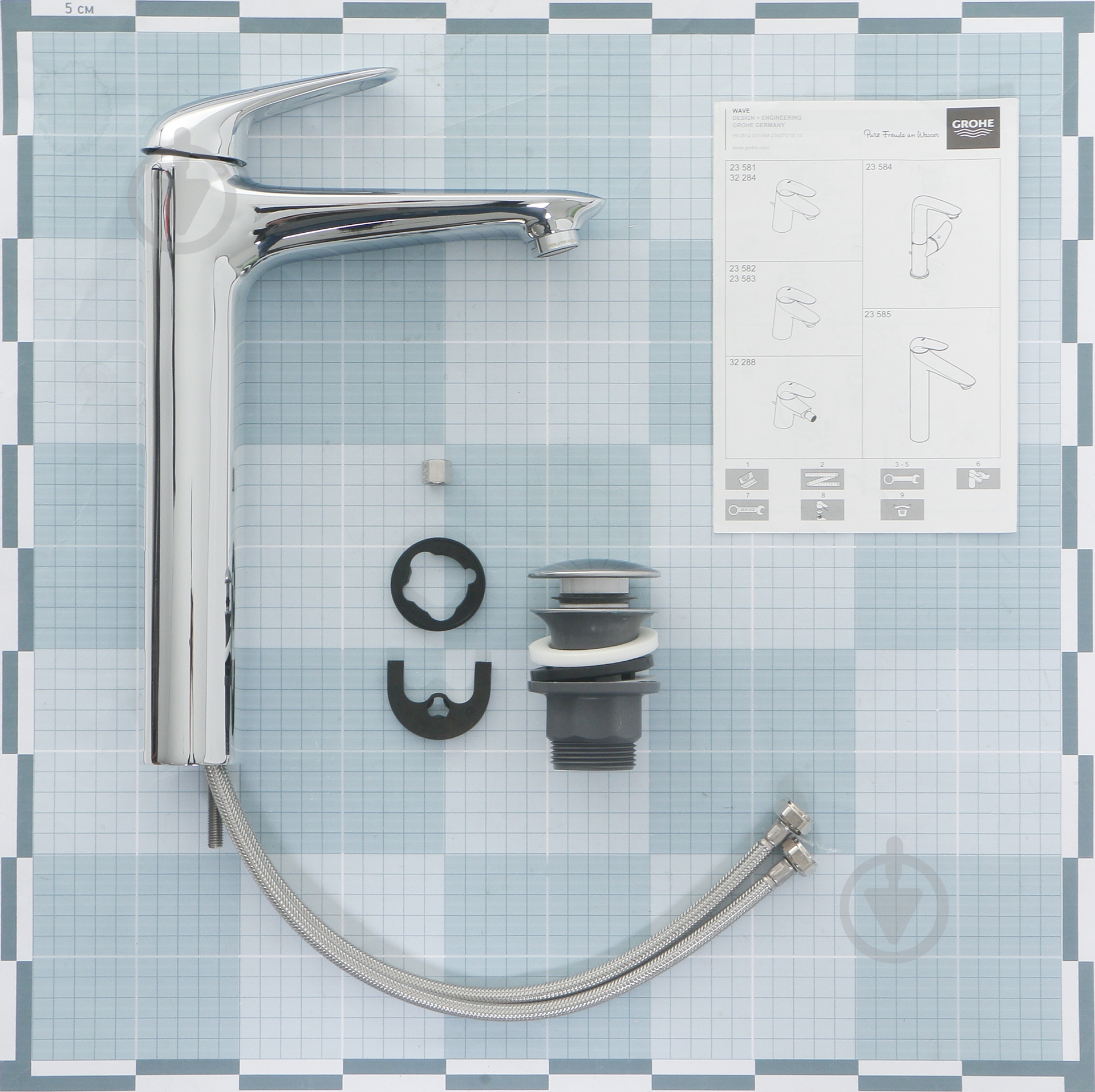 Смеситель для умывальника Grohe Wave 23585001 - фото 3 Смеситель для умывальника Grohe Wave 23585001 - фото 3