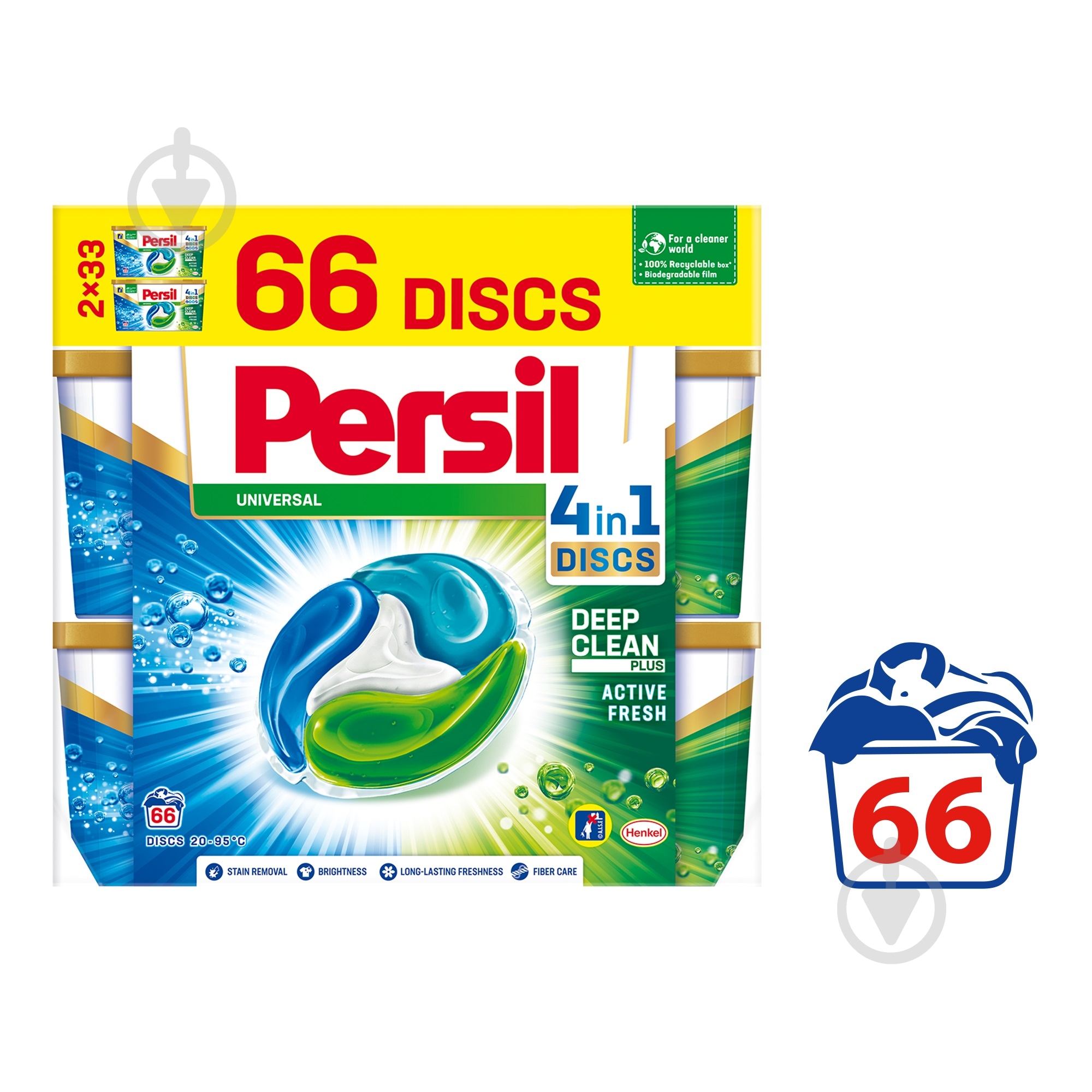 Капсулы для машинной стирки Persil Discs Универсал Duo 66 шт. - фото 1