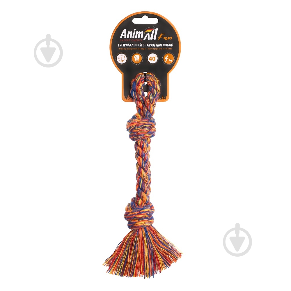 Игрушка для собак AnimAll Fun канат-кость двойная 18 см - фото 1 Игрушка для собак AnimAll Fun канат-кость двойная 18 см - фото 1