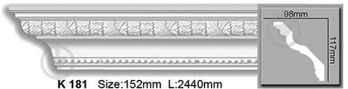Карниз Harmony K-181 2440x95x118 мм - фото 1 Карниз Harmony K-181 2440x95x118 мм - фото 1