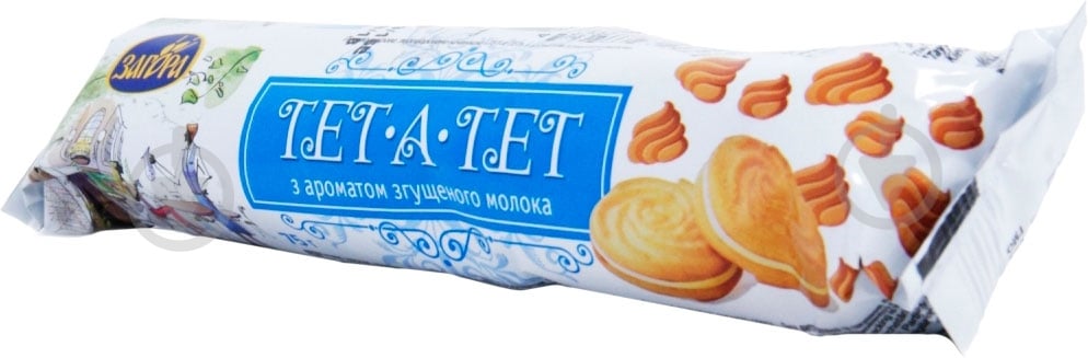 Печенье Загора Тет-а-тет с ароматом сгущенного молока 75 г - фото 1