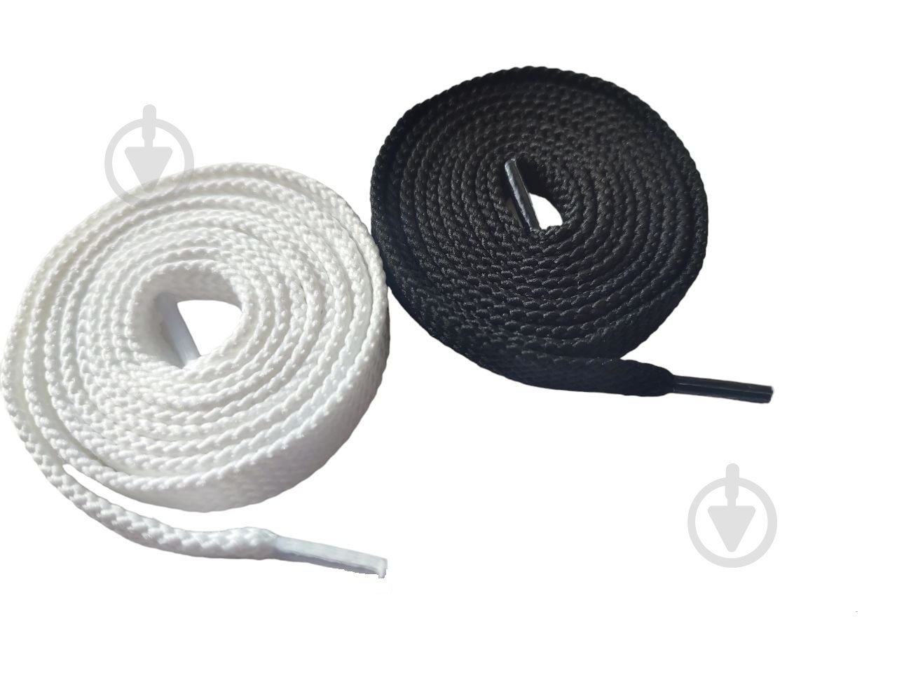 Шнурки бело-черные 120 см - фото 2 Шнурки бело-черные 120 см - фото 2