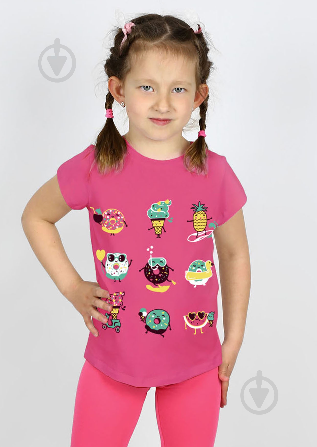 Футболка для девочек Sweet baby №0021/16096 р.98 розовый с рисунком - фото 1