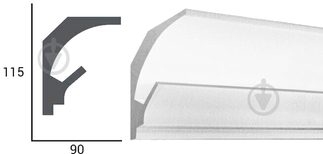 Карниз Tesori KD 201 white 1150x115x90 мм - фото 3