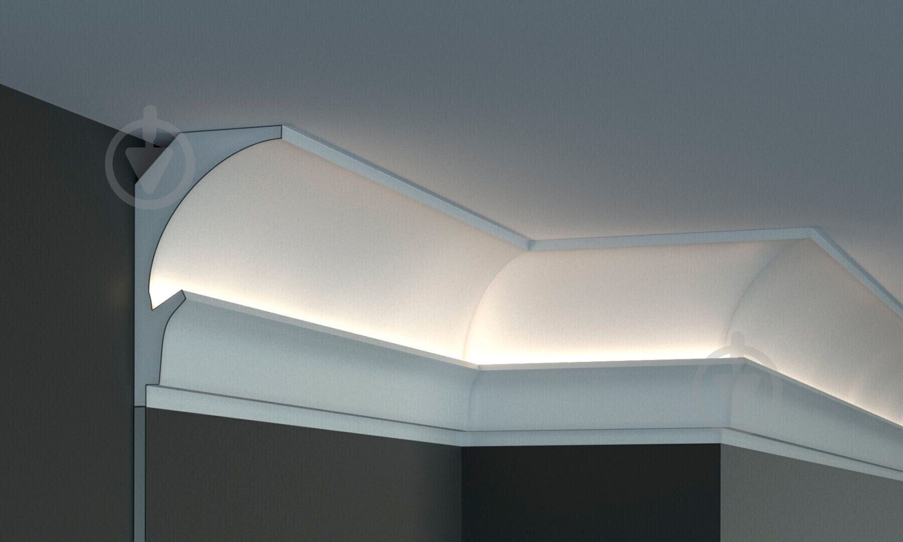 Карниз Tesori KD 202 white 1150x150x90 мм - фото 1