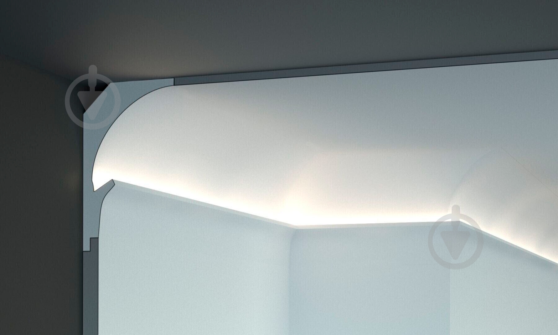 Карниз Tesori KD 202 white 1150x150x90 мм - фото 2