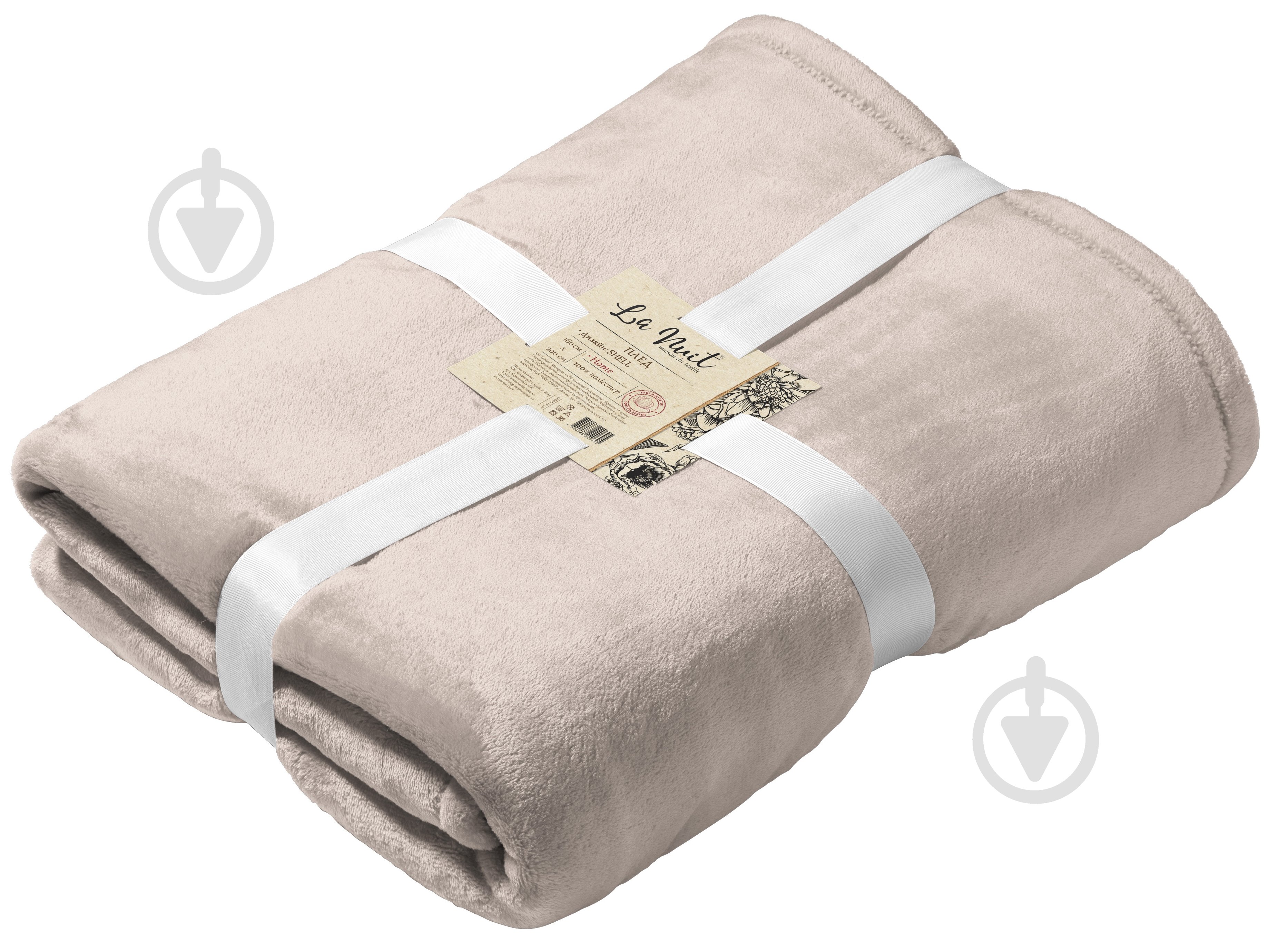 Плед SHELL 160x200 см молочный La Nuit - фото 1 Плед SHELL 160x200 см молочный La Nuit - фото 1