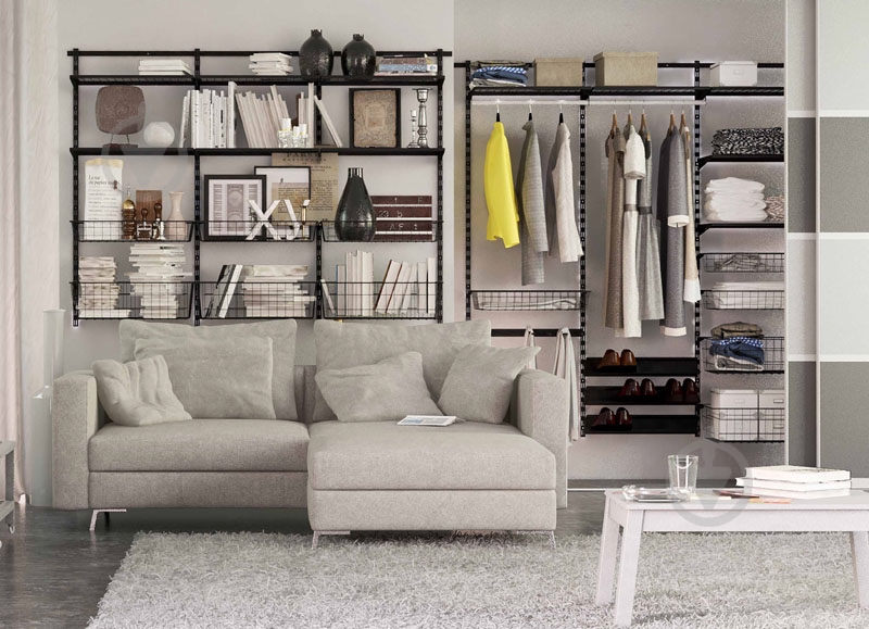 Полка для обуви Kolchuga 600х140х90 мм BLACK EDITION черный - фото 7