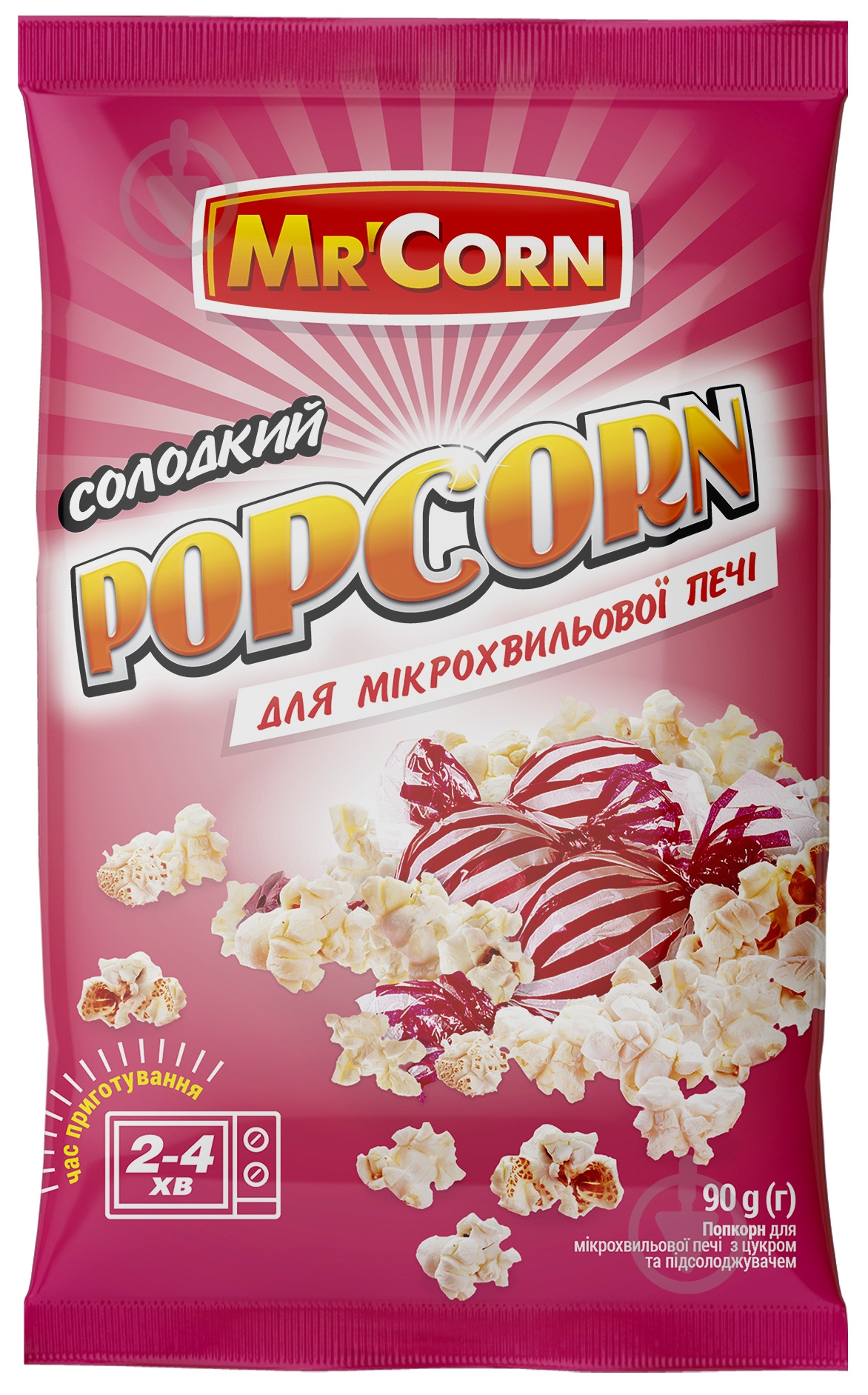 Попкорн Mr'Corn для микроволновки сладкий с сахаром - фото 1