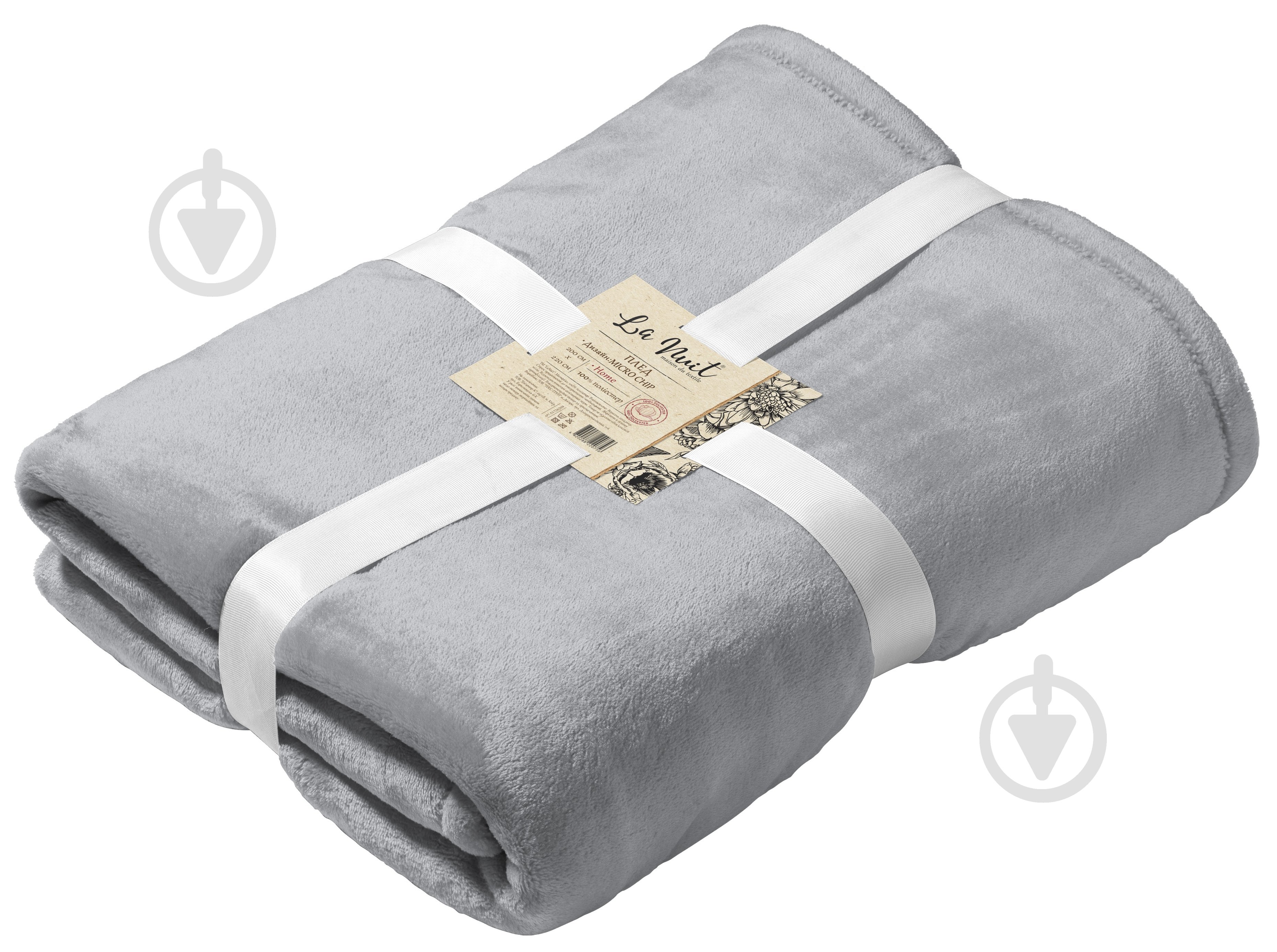 Плед MICRO CHIP 200x220 см серый La Nuit - фото 1