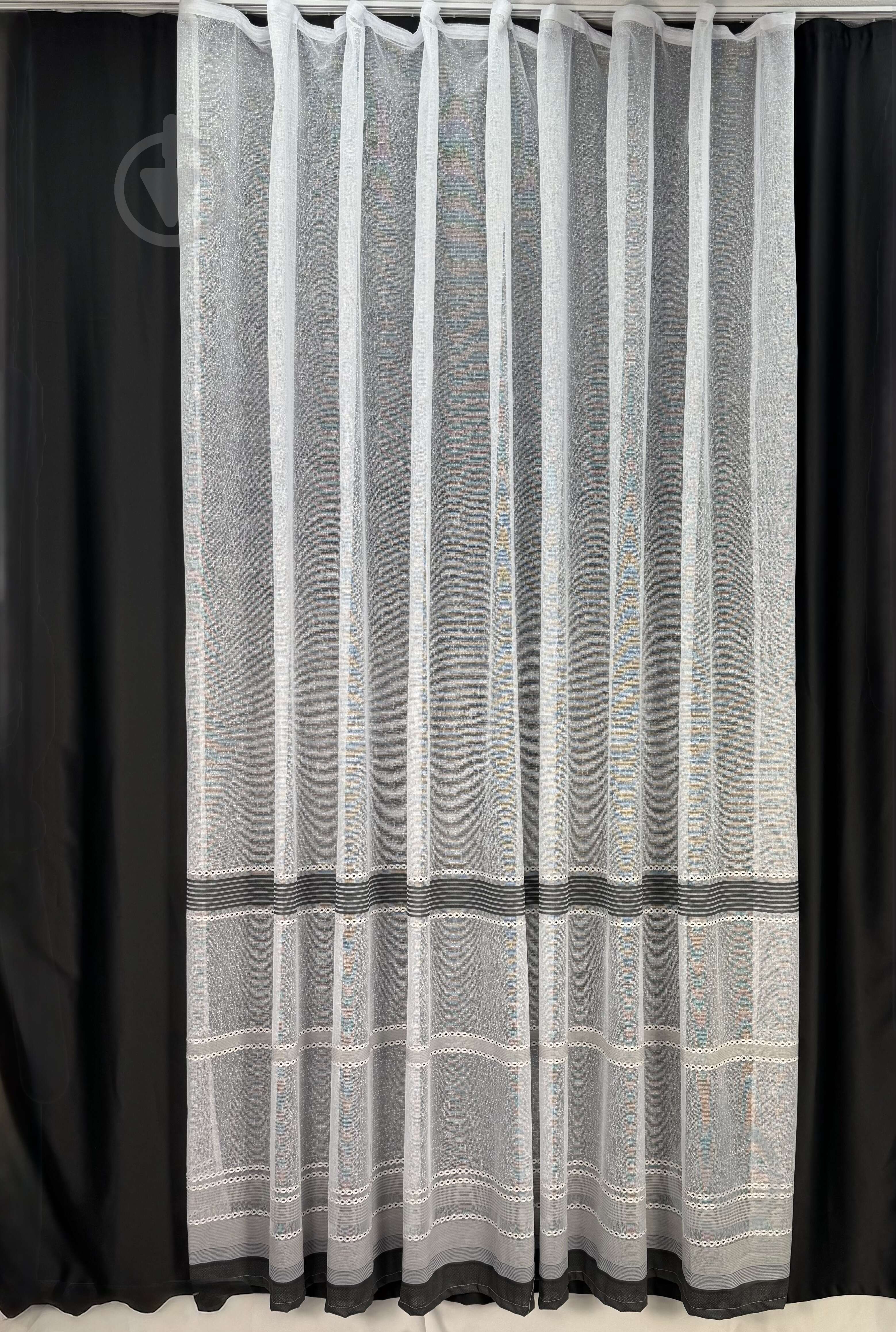 Тюль HX 14G 95473 300х270 см полоса серая Velvet House - фото 1