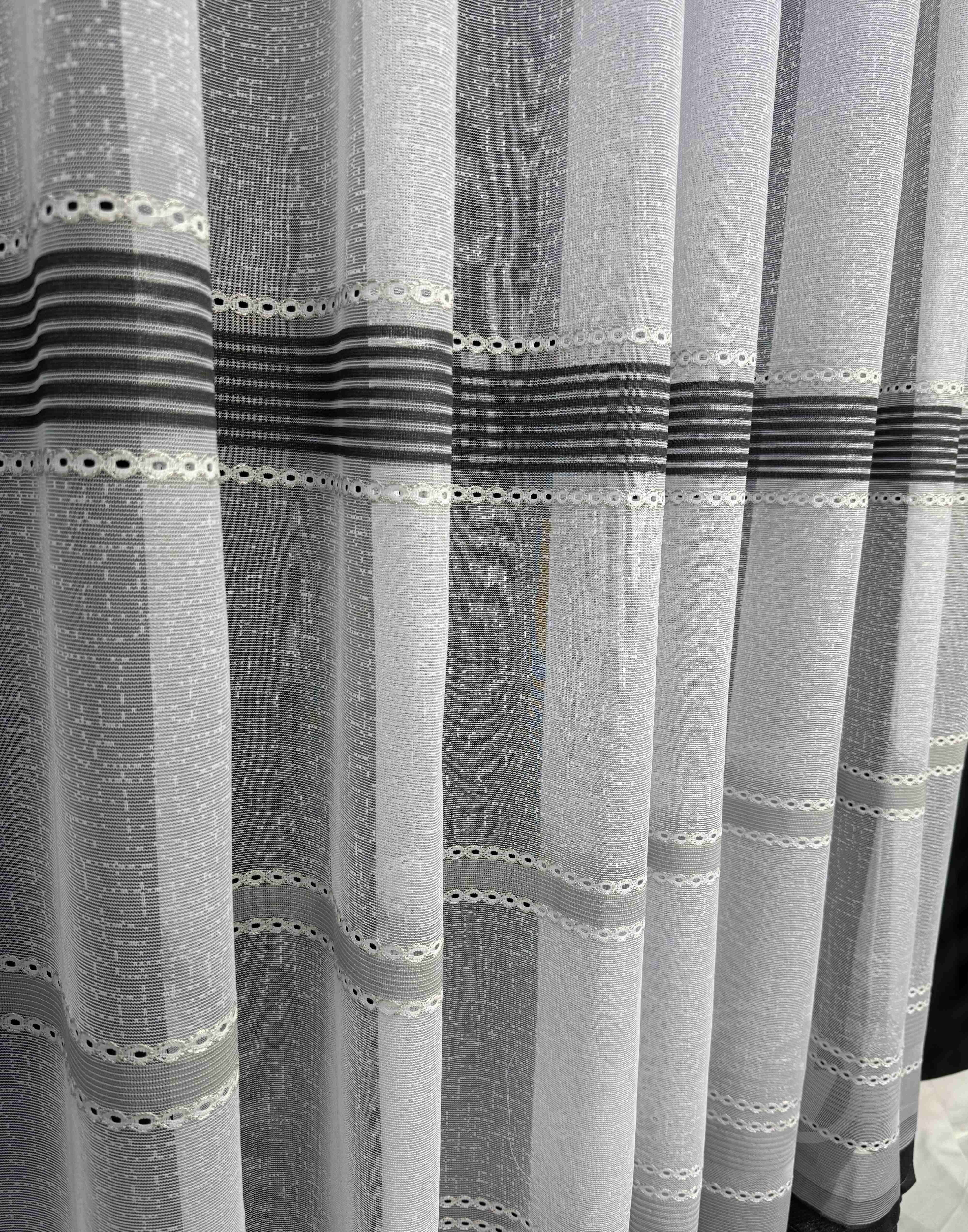 Тюль HX 14G 95473 300х270 см полоса серая Velvet House - фото 6