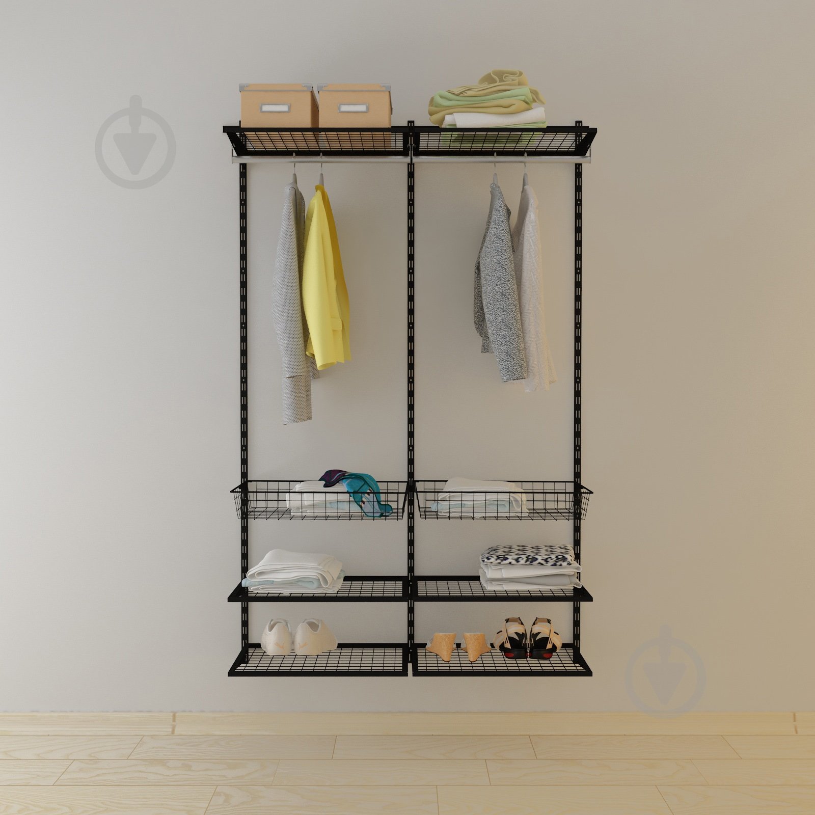 Гардеробная система Kolchuga 1200x2000x400 мм (1200-20-044) Black Edition черный - фото 3