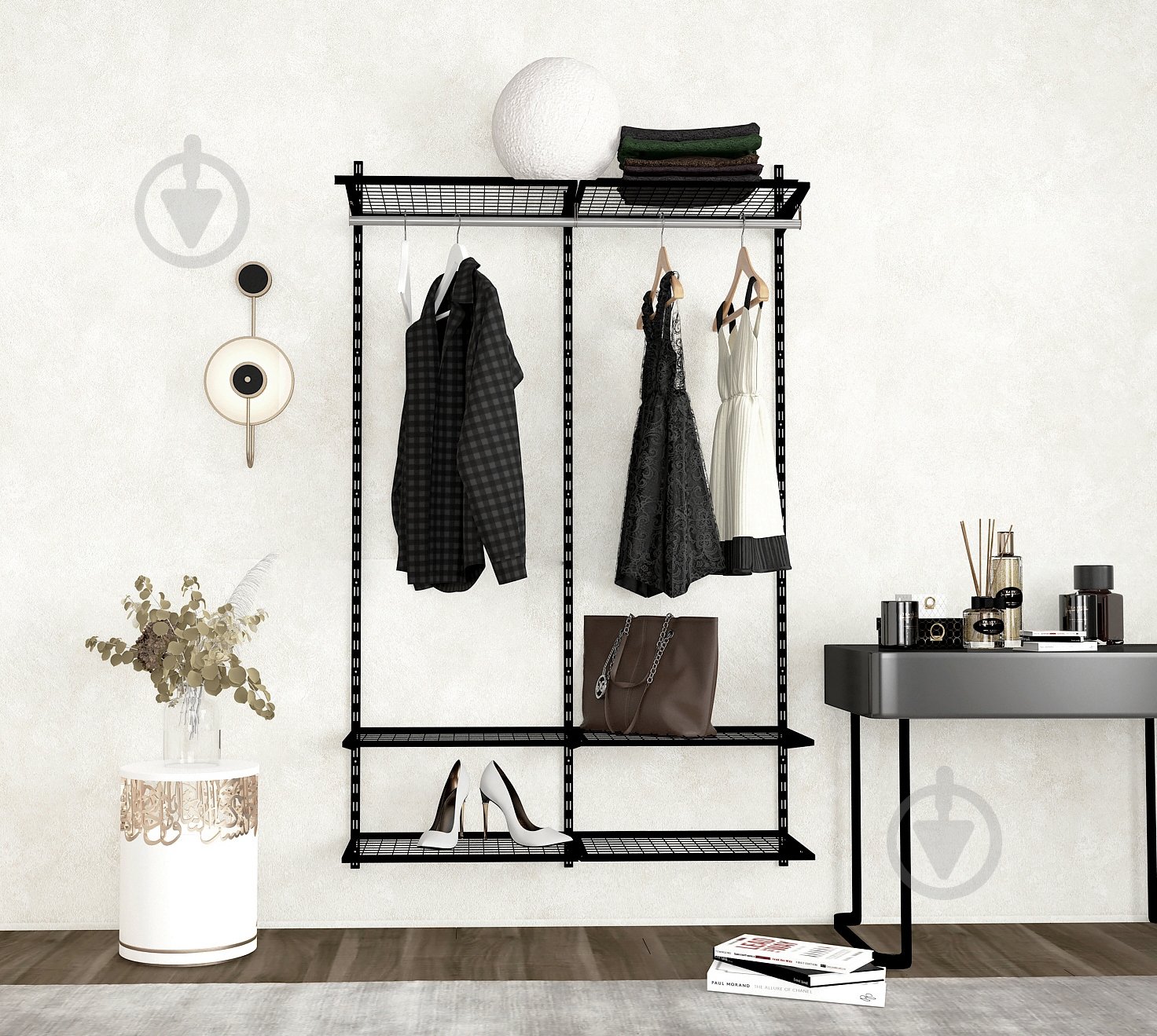 Гардеробная система Kolchuga 1200x2000x400 мм (1200-20-044) Black Edition черный - фото 4