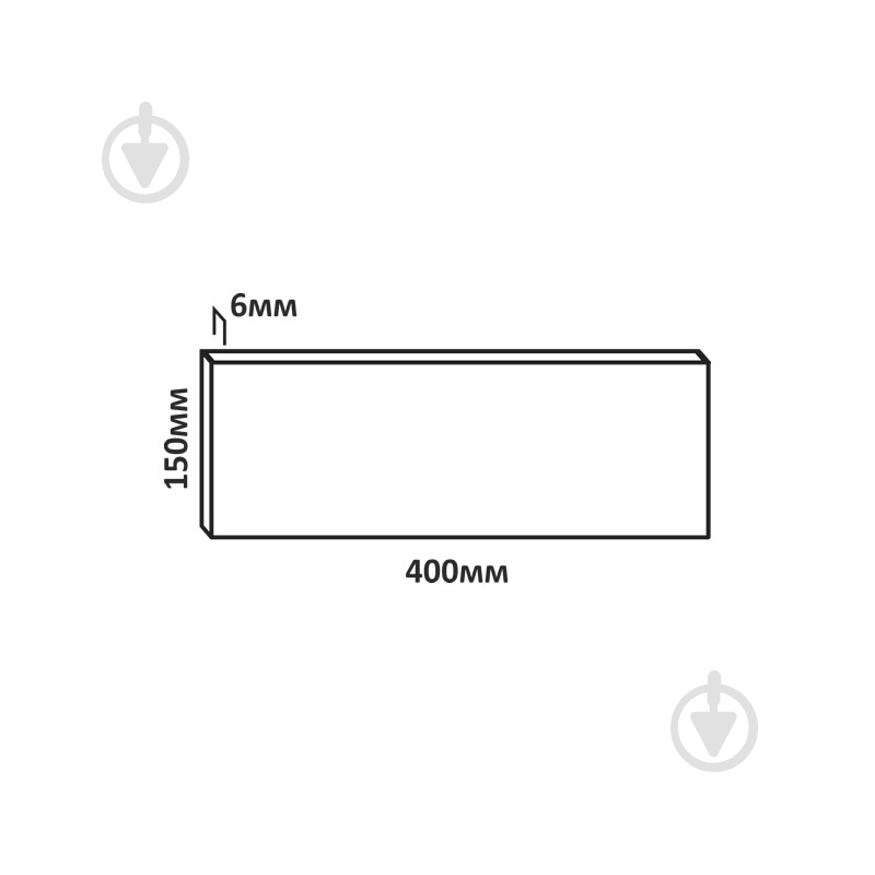 Полка стеклянная прямоугольная 400x150x6 мм бирюзовый - фото 3