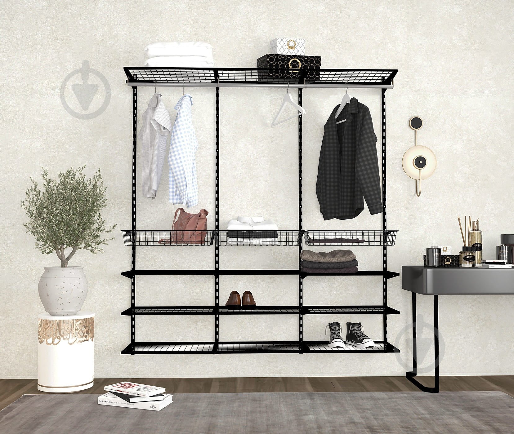 Гардеробная система Kolchuga 1800x2000x400 мм (1800-20-049) Black Edition черный - фото 1