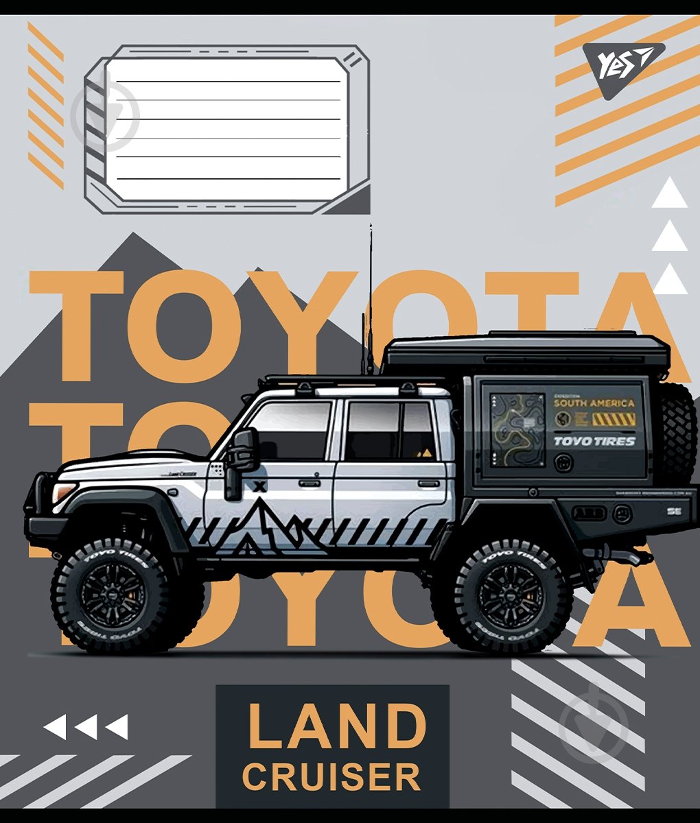Зошит шкільний 24 аркуші клітинка Off road vehicle (767291) YES - фото 4