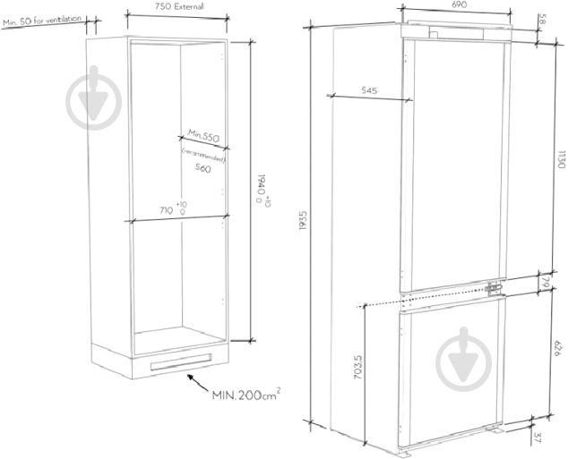 Встраиваемый холодильник Candy CBT7719FW - фото 13
