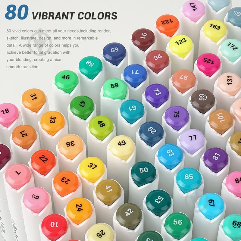 Набор спиртовых маркеров Arrtx Oros 80 цветов LC302406 - фото 5 Набор спиртовых маркеров Arrtx Oros 80 цветов LC302406 - фото 5