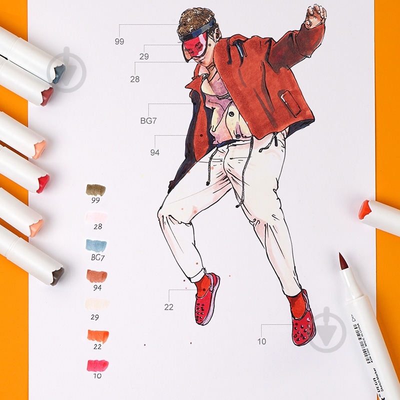 Набор спиртовых маркеров Arrtx Oros 80 цветов LC302406 - фото 9 Набор спиртовых маркеров Arrtx Oros 80 цветов LC302406 - фото 9