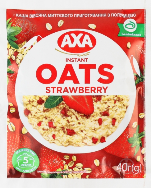 Каша овсяная AXA с клубникой 40 г - фото 1 Каша овсяная AXA с клубникой 40 г - фото 1