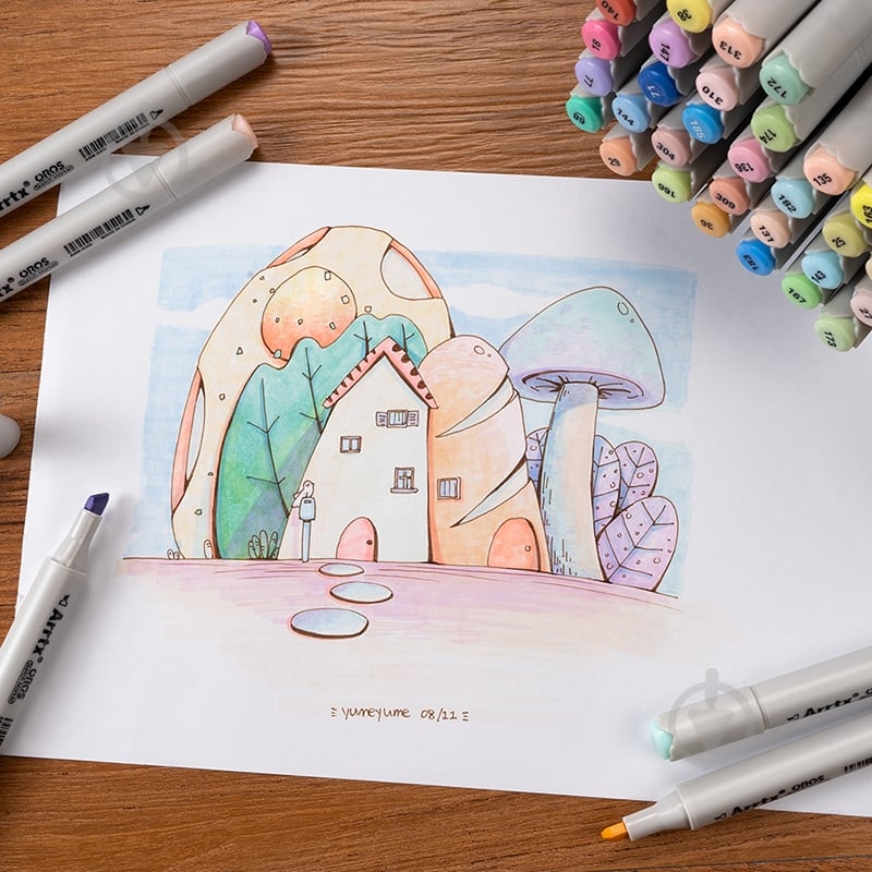 Набір спиртових маркерів Arrtx Oros ASM-03-PT01, 40 кольорів, пастельні відтінки LC302628 - фото 8 Набір спиртових маркерів Arrtx Oros ASM-03-PT01, 40 кольорів, пастельні відтінки LC302628 - фото 8