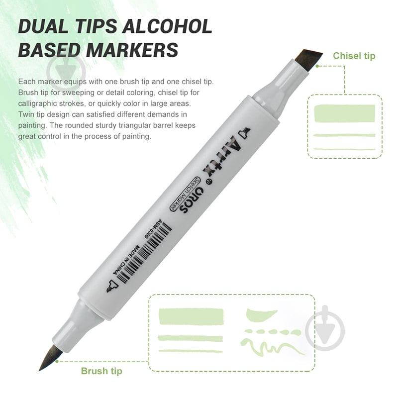 Набір спиртових маркерів Arrtx Oros ASM-03-PT01, 40 кольорів, пастельні відтінки LC302628 - фото 2 Набір спиртових маркерів Arrtx Oros ASM-03-PT01, 40 кольорів, пастельні відтінки LC302628 - фото 2