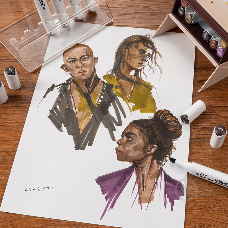 Набір маркерів Arrtx Alp ASM-02-SK02 12 кольорів відтінки шкіри LC302604 - фото 10