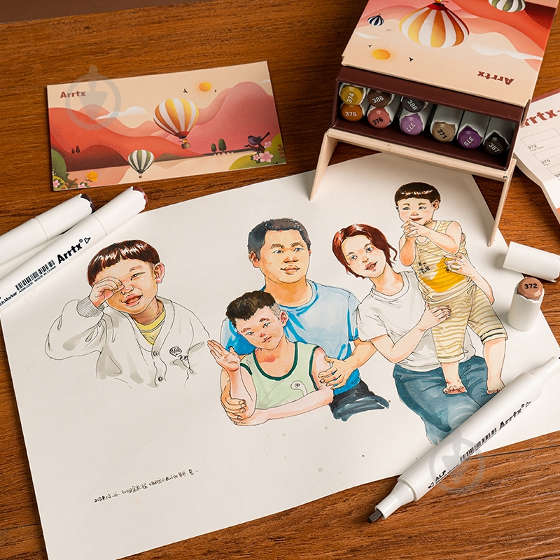 Набір маркерів Arrtx Alp ASM-02-SK02 12 кольорів відтінки шкіри LC302604 - фото 11