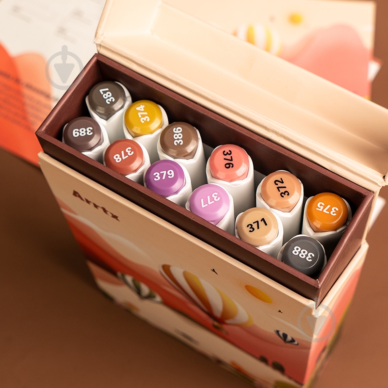 Набір маркерів Arrtx Alp ASM-02-SK02 12 кольорів відтінки шкіри LC302604 - фото 6