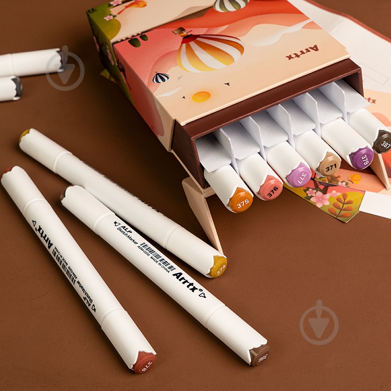 Набір маркерів Arrtx Alp ASM-02-SK02 12 кольорів відтінки шкіри LC302604 - фото 8