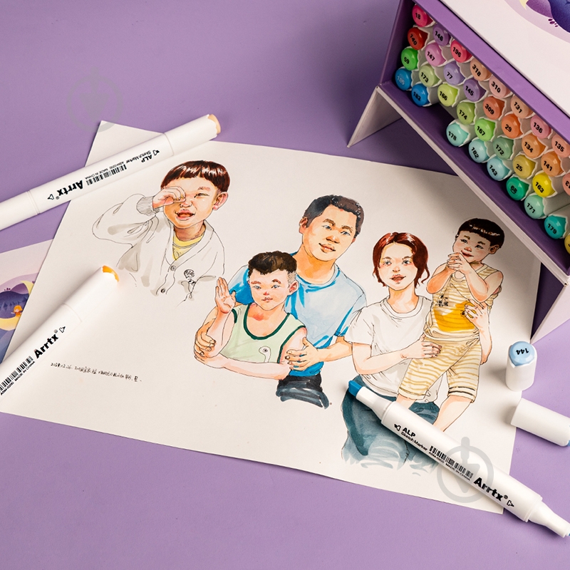 Набір маркерів Arrtx Alp ASM-02-PT01 40 кольорів пастельні відтінки LC302598 - фото 12