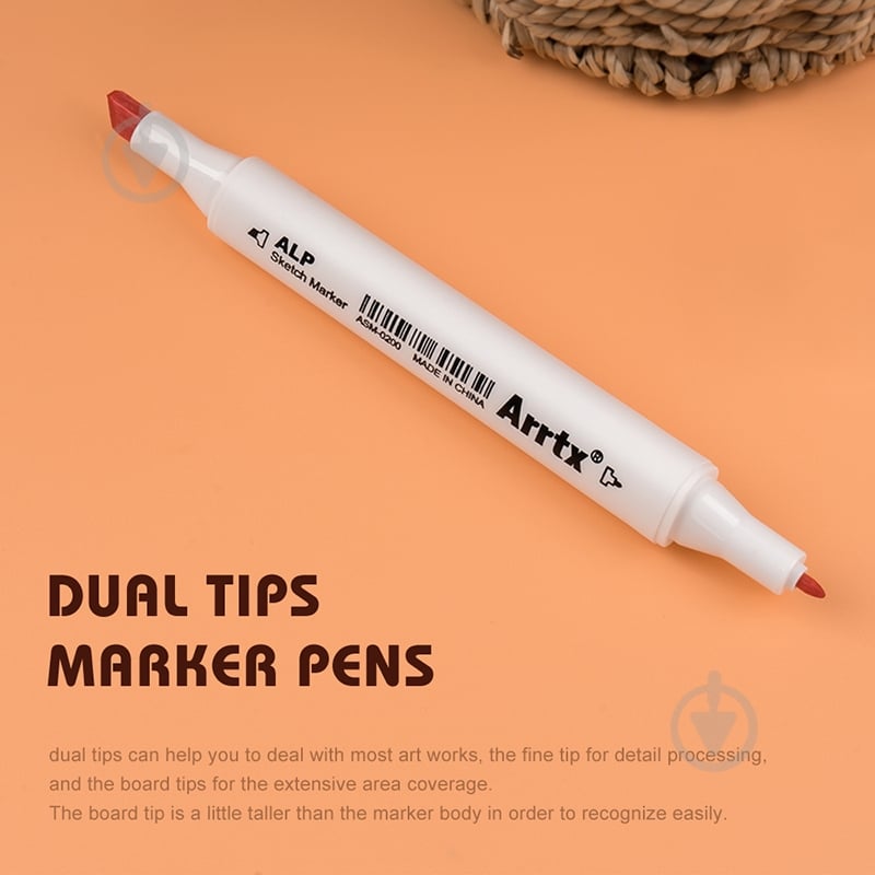 Набір маркерів Arrtx Alp ASM-02-PT01 40 кольорів пастельні відтінки LC302598 - фото 5
