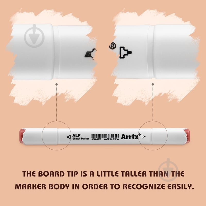 Набір маркерів Arrtx Alp ASM-02-PT01 40 кольорів пастельні відтінки LC302598 - фото 4