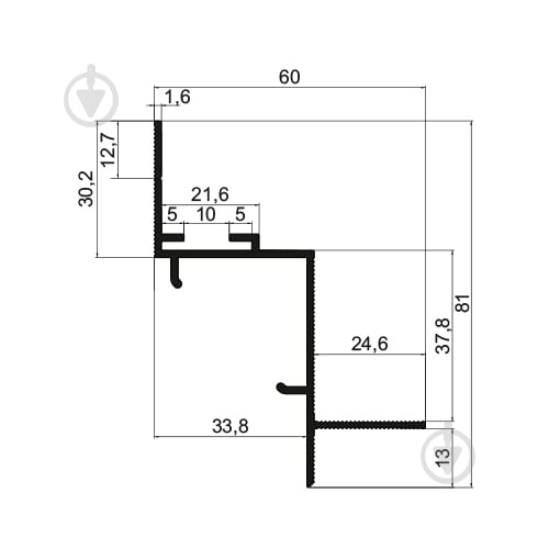 Профиль теневого шва АЛЮПРО ПАС-5149 RAL-9016 белый мат 3 м - фото 3