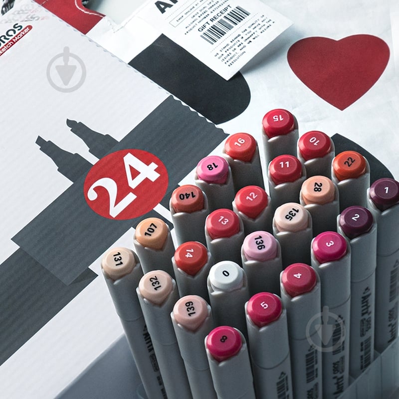 Набор маркеров Arrtx Oros ASM-03RD 24 цвета красные оттенки LC302536 - фото 7 Набор маркеров Arrtx Oros ASM-03RD 24 цвета красные оттенки LC302536 - фото 7