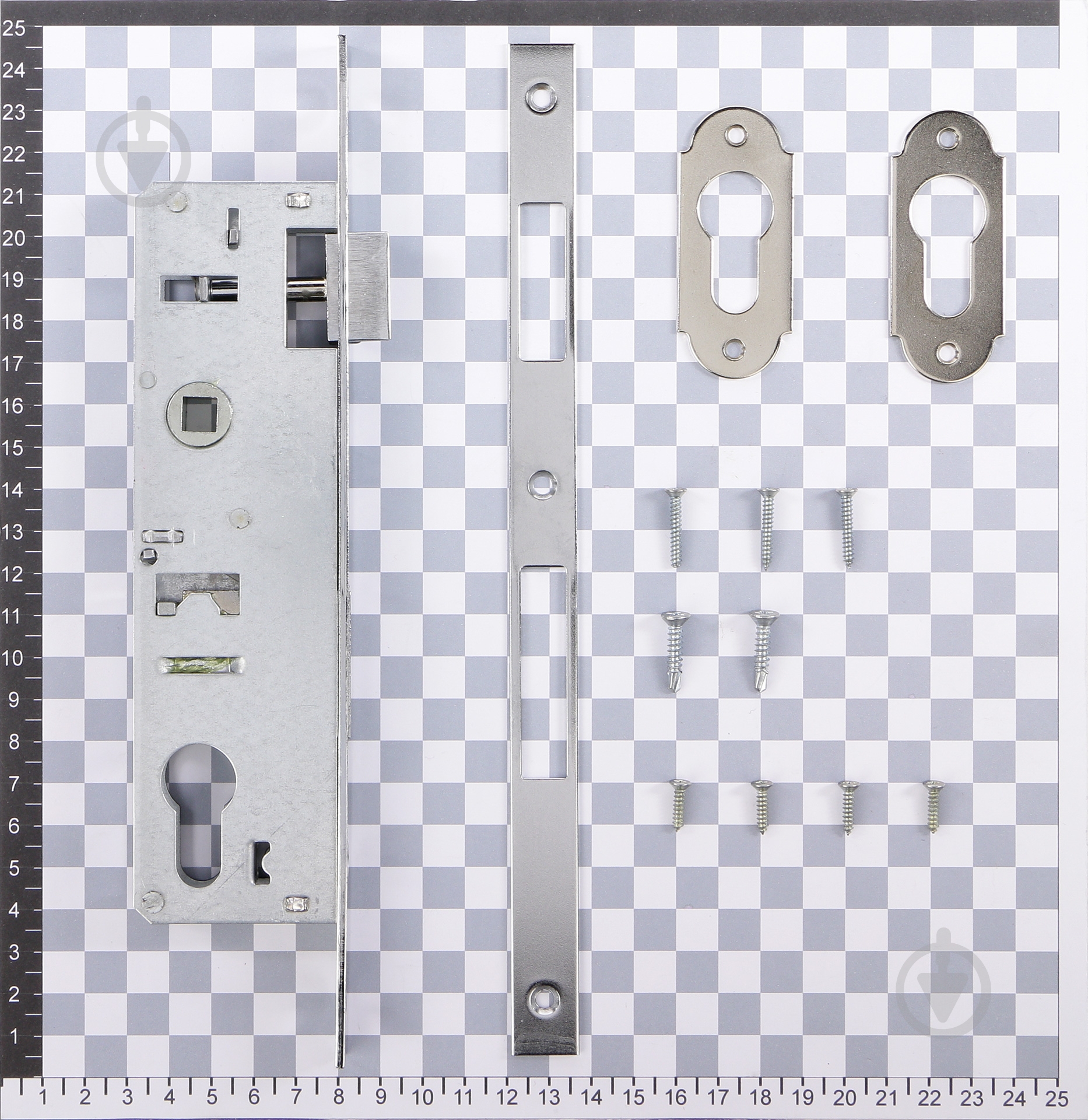 Дверной замок входной Kale 153 35 U без цилиндра никель - фото 3